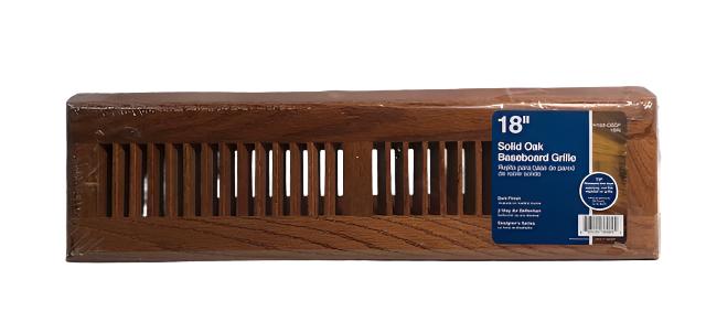 T.A. Industries 18 in. Wood Oak Baseboard Dark Finished Diffuser