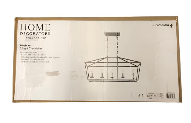 Home Decorators Collection Weyburn 36 in. 5-Light Brushed Brass Farmhouse Linear Chandelier Light Fixture with Caged Metal Shade