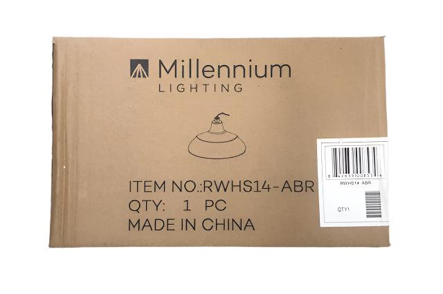 Millennium Lighting R Series 1-Light 15 in. Architect Bronze Warehouse Shade
