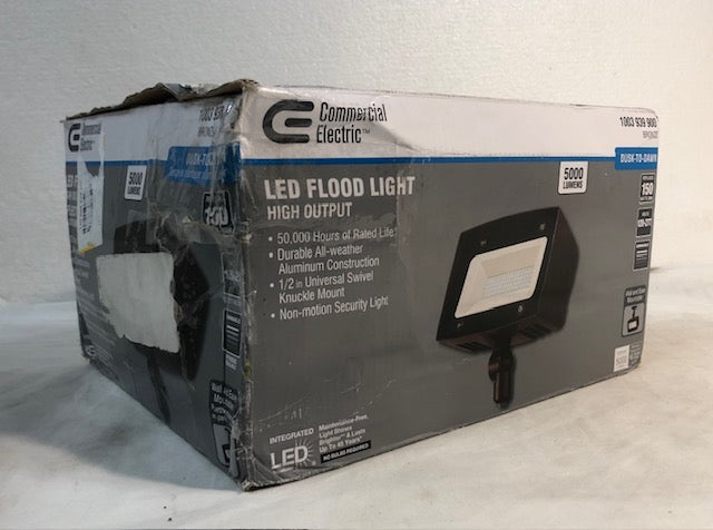 Commercial Electric 150W Equivalent Bronze Outdoor Integrated LED Flood Light, 5000 Lumens, Dusk to Dawn Light