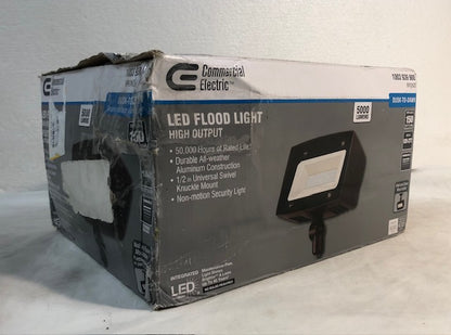 Commercial Electric 150W Equivalent Bronze Outdoor Integrated LED Flood Light, 5000 Lumens, Dusk to Dawn Light