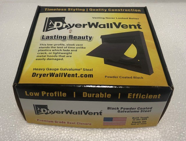 DryerWallVent 4 in. Powder Coated Steel Black Dryer Vent