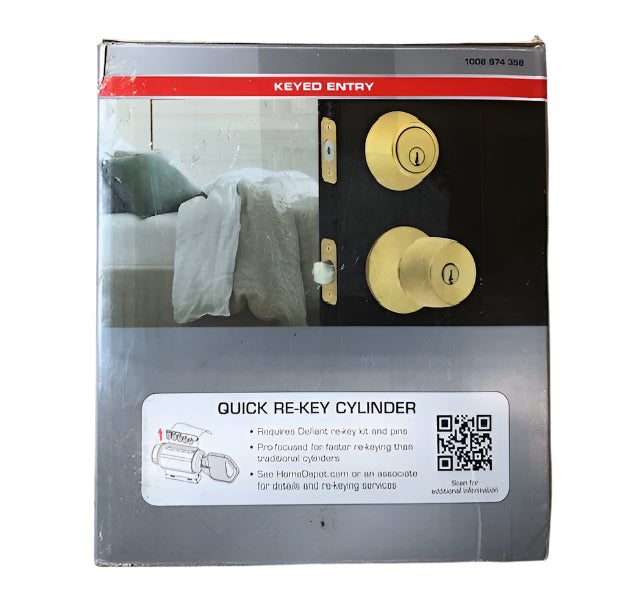 Defiant Brandywine Polished Brass Single Cylinder Keyed Entry Project Pack