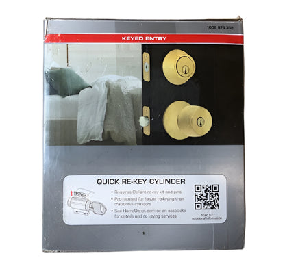 Defiant Brandywine Polished Brass Single Cylinder Keyed Entry Project Pack