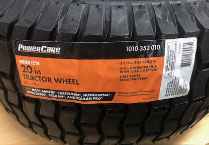 Powercare Universal 20 in. x 8 in. Rear Wheel Assembly for Lawn Tractors and Zero-Turn Mowers