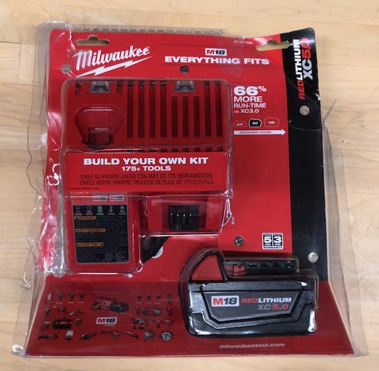 Milwaukee M18 18-Volt Lithium-Ion XC Starter Kit with One 5.0Ah Battery and Charger