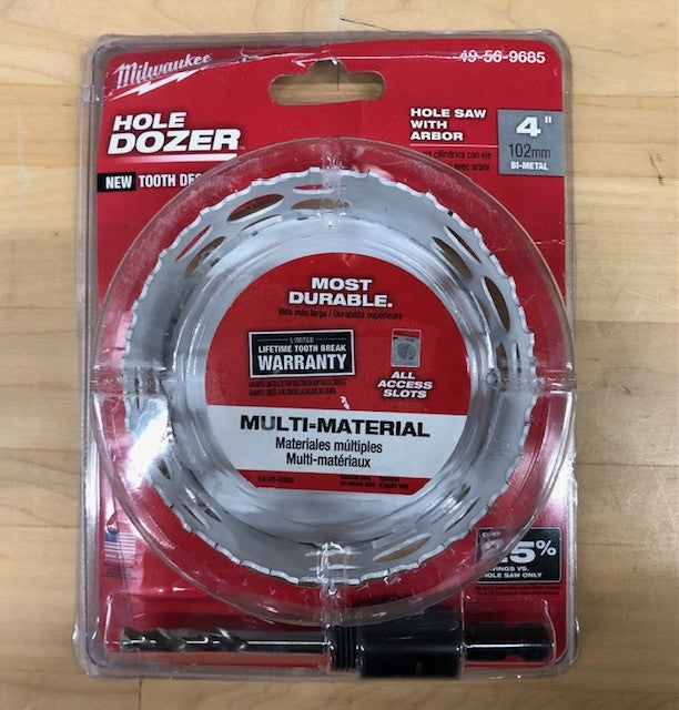 Milwaukee 4 in. HOLE DOZER Bi-Metal Hole Saw with 3/8 in. Arbor and Pilot Bit