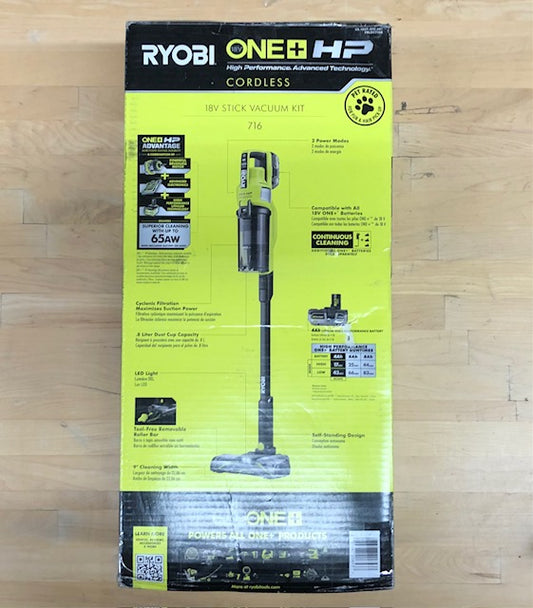 RYOBI ONE+ HP 18V Brushless Cordless Pet Stick Vacuum Cleaner Kit with 4.0 Ah HIGH PERFORMANCE Battery and Charger