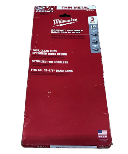 Milwaukee 32-7/8 in. 18 TPI Compact Bi-Metal Band Saw Blade (3-Pack) For M18 FUEL Compact Bandsaw/Corded