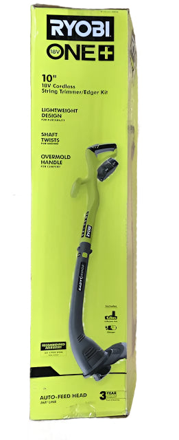 RYOBI ONE+ 18V 10 in. Cordless Battery String Trimmer/Edger with 2.0 Ah Battery and Charger