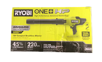 RYOBI ONE+ HP 18V Brushless Cordless 220 CFM 140 MPH Compact Blower (Tool-Only)