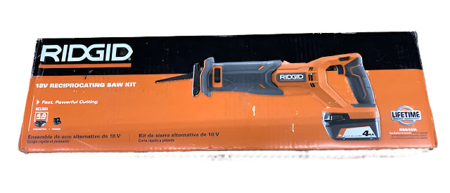 RIDGID 18V Cordless Reciprocating Saw Kit with 4.0 Ah Battery and Charger