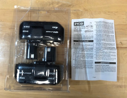 NEW RYOBI ONE+ 18V Lithium-Ion 4.0 Ah Battery (2-Pack)
