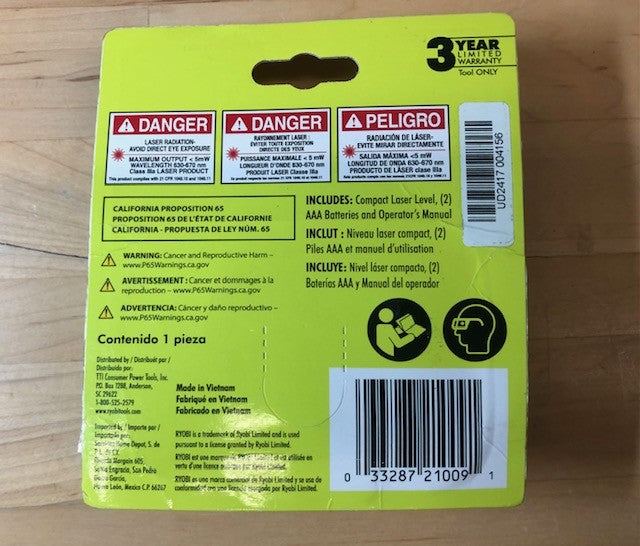 RYOBI 15' Compact Laser Level