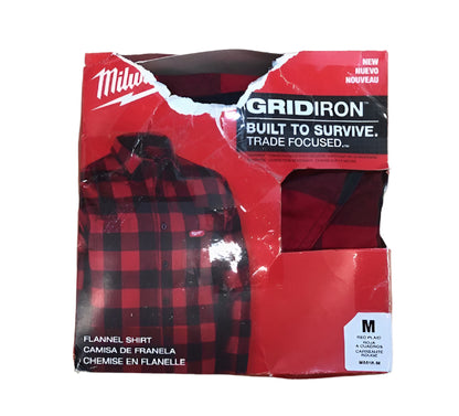 Milwaukee Men's Extra Large Red GRIDIRON Flannel Shirt