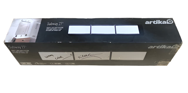 Artika Subway 35 in. 4-Light Stainless Steel Modern Integrated LED Vanity Light Bar for Bathroom