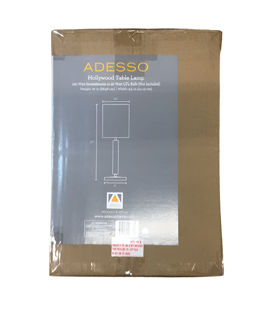Adesso Hollywood 27 in. Black Table Lamp