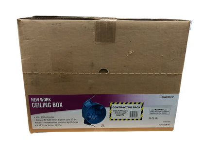 Carlon 1-Gang 20 cu. in. New Work Electrical Ceiling Box with Captive Nails (Case of 75)