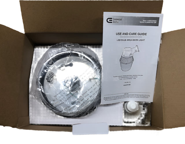 Commercial Electric 29-Watt LED Gray Dusk to Dawn Outdoor Barn Area Light, 4000K, 3300 Lumens