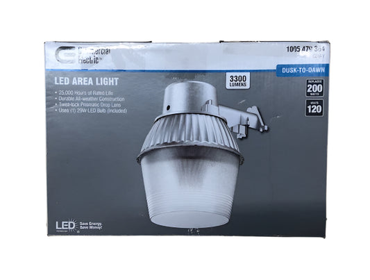 Commercial Electric 29-Watt LED Gray Dusk to Dawn Outdoor Barn Area Light, 4000K, 3300 Lumens