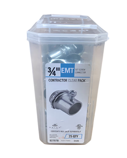 Halex 3/4 in. Electrical Metallic Tube (EMT) Set-Screw Connectors (25-Pack)