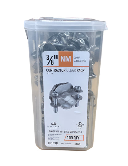 Halex 3/8 in. Non-Metallic Twin Screw Clamp Connectors (100-Pack)