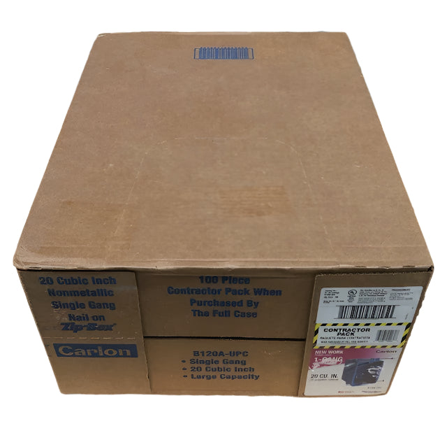Carlon 1-Gang 20 cu. in. New Work PVC Electrical Outlet Box (Case of 100)