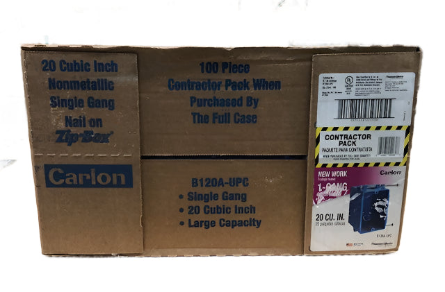 Carlon 1-Gang 20 cu. in. New Work PVC Electrical Outlet Box (Case of 100)