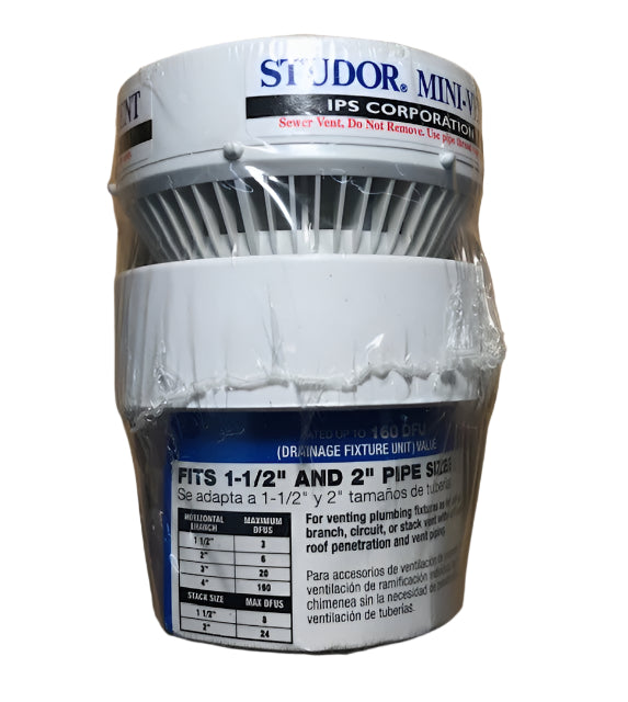 STUDOR 1-1/2 in. or 2 in. PVC Mini Vent Air Admittance Valve