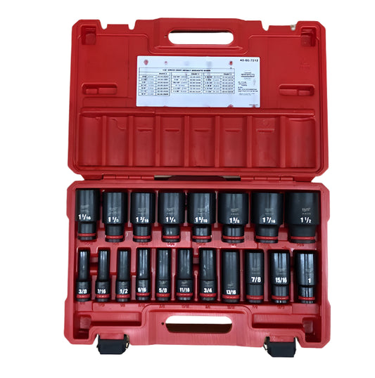 Milwaukee SHOCKWAVE 1/2 in. Drive SAE 6 Point Impact Socket Set (19-Piece)