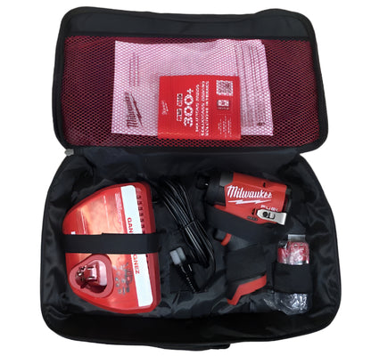 Milwaukee M12 FUEL 12-Volt Lithium-Ion Brushless Cordless 1/4 in. Hex Impact Driver Compact Kit W 2.0Ah Battery and Bag