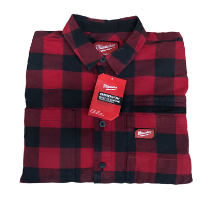 Milwaukee Men's Extra Large Red GRIDIRON Flannel Shirt