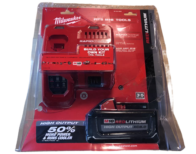 Milwaukee M18 18-Volt Lithium-Ion HIGH OUTPUT Starter Kit with XC 8.0Ah Battery and Rapid Charger