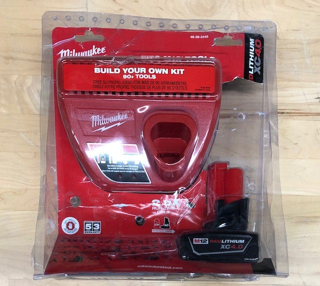 Milwaukee M12 12-Volt Lithium-Ion XC Battery Pack 4.0 Ah and Charger Starter Kit