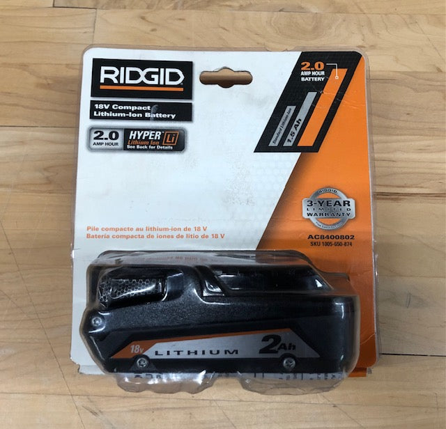 RIDGID 18V 2.0 Ah Lithium-Ion Battery