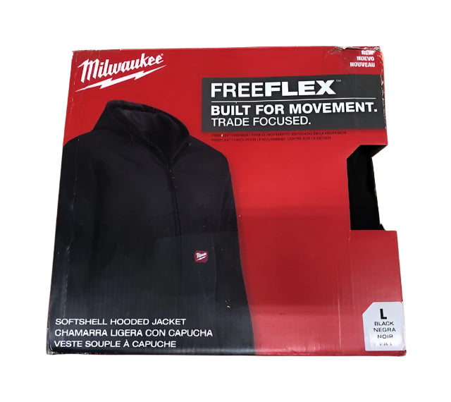 Milwaukee Men's Large Black FREEFLEX Softshell Hooded Jacket