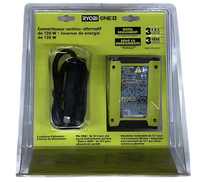 RYOBI ONE+ 18V 120-Watt 12V Automotive Power Inverter with Dual USB Ports