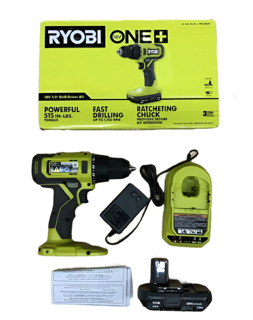 RYOBI ONE+ 18V Cordless 1/2 in. Drill/Driver Kit with (1) 1.5 Ah Battery and Charger