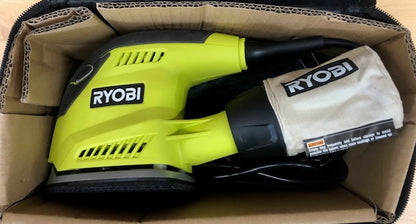RYOBI 1.2 Amp Corded 5.5 in. Corner Cat Sander with Dust Bag, Sample Sandpaper, and Storage Case