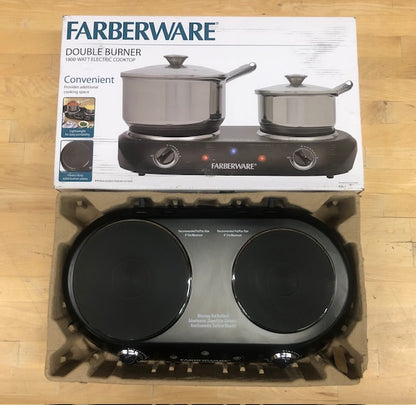 Farberware Royalty 1800 W Double Burner Black Electric Cooktop