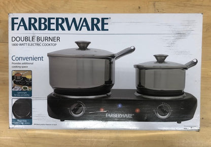 Farberware Royalty 1800 W Double Burner Black Electric Cooktop