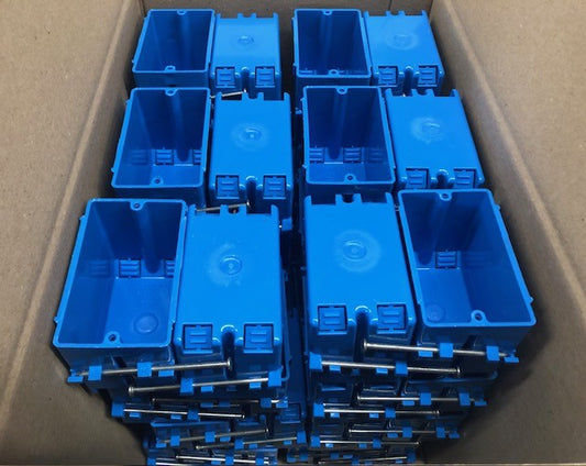 (Case of 50) Carlon 1-Gang 18 cu. in. Blue PVC New Work Electrical Switch and Outlet Box