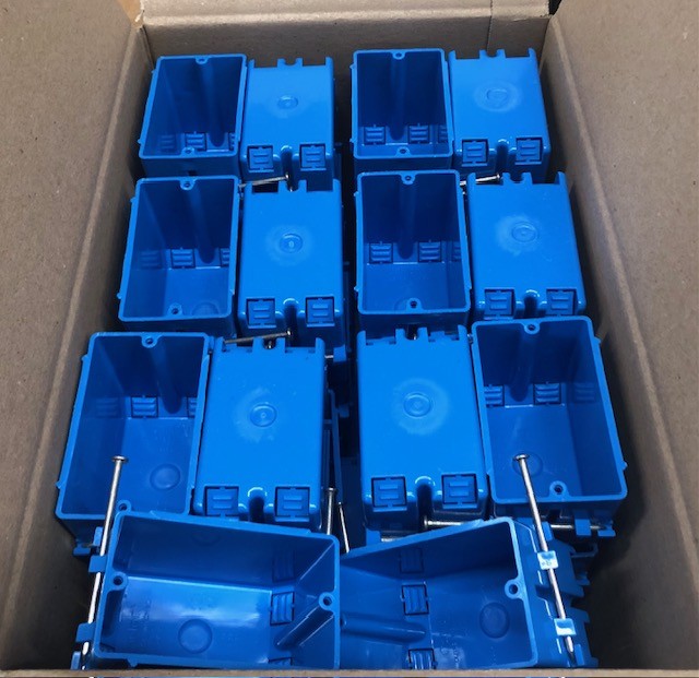 (Case of 50) Carlon 1-Gang 18 cu. in. Blue PVC New Work Electrical Switch and Outlet Box