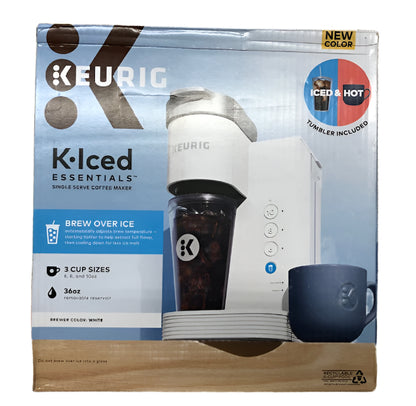 Keurig K-Iced Essentials Iced and Hot Single-Serve K-Cup Pod Coffee Maker, White