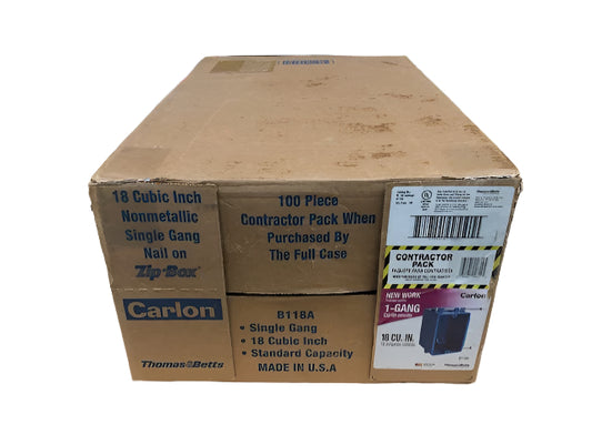 Carlon 18 cu. in. PVC 1-Gang New Work Electrical Switch and Outlet Box (Case of 100)