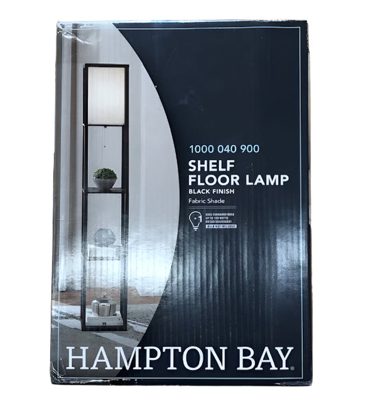 Hampton Bay 63 in. Black Shelf Floor Lamp