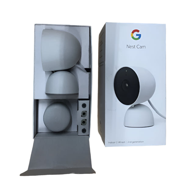 Google Nest Cam - Indoor Wired Smart Home Security Camera - Snow