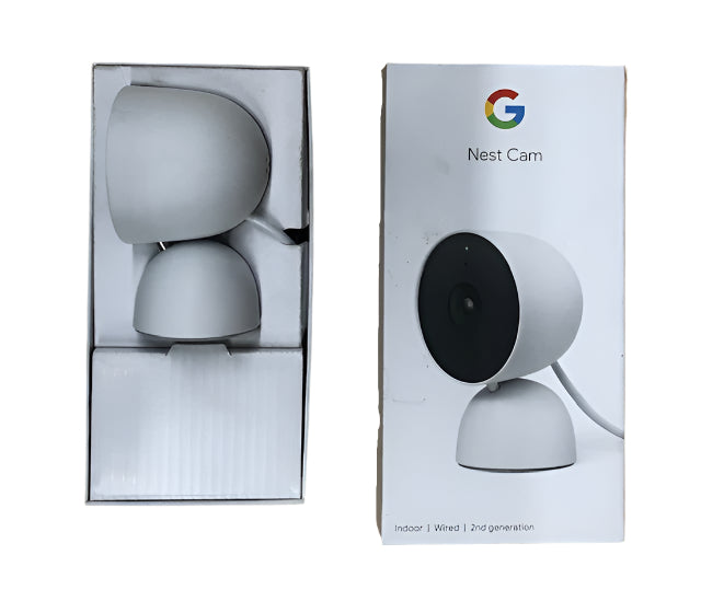 Google Nest Cam - Indoor Wired Smart Home Security Camera - Snow