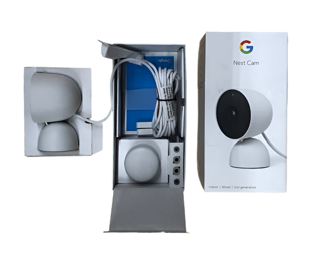 Google Nest Cam - Indoor Wired Smart Home Security Camera - Snow