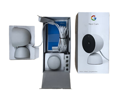 Google Nest Cam - Indoor Wired Smart Home Security Camera - Snow